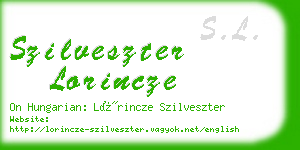 szilveszter lorincze business card
